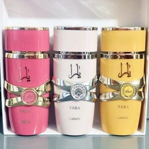 Lattafa Yara Body Wash Set - Pink, Cream, and Yellow